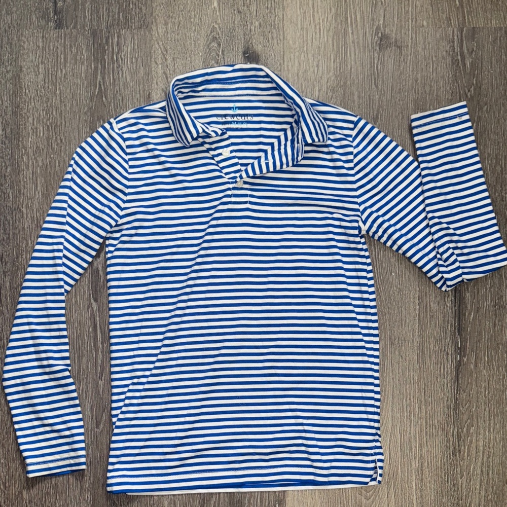 Crewcuts boys royal blue and White Striped Shirt